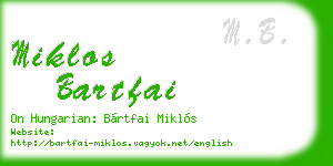 miklos bartfai business card